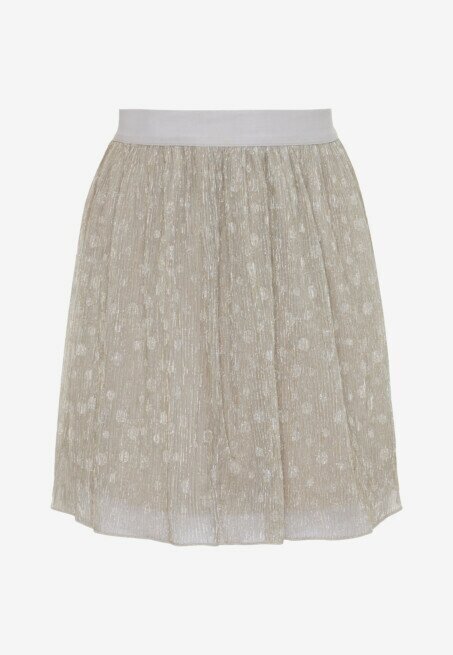 MEXX pleated skirt in champagne color with muslin fabric.