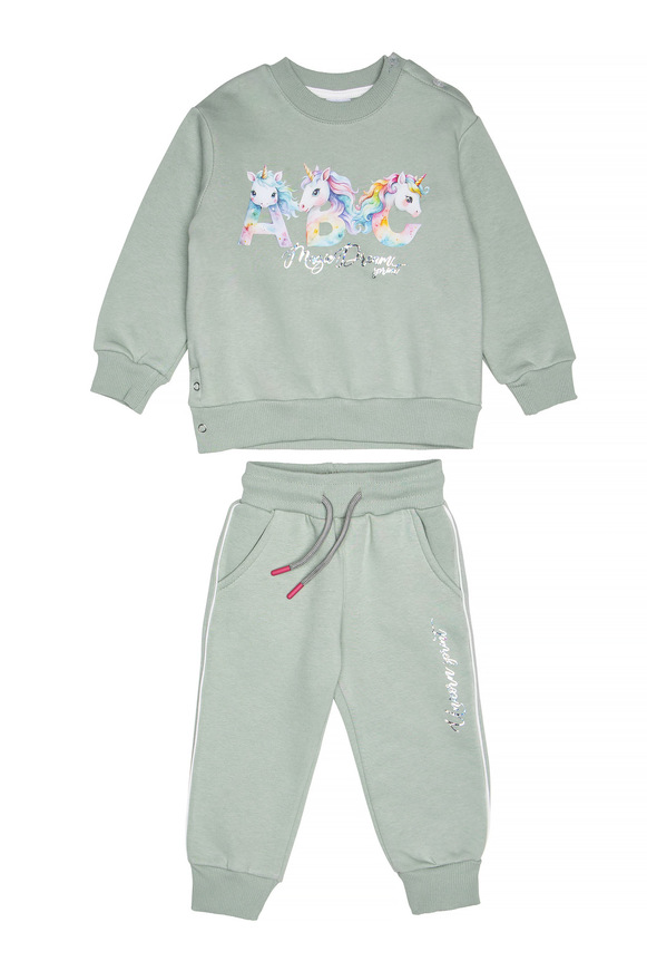 Σετ φόρμα SPRINT με στρογγυλή λαιμόκοψη σε βεραμάν χρώμα.