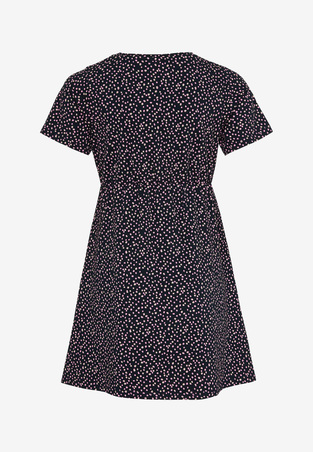 MEXX dress in dark blue color with polka dot pattern.