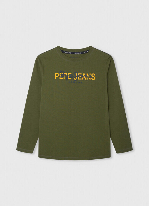 PEPE JEANS blouse in khaki color with print.