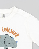 Μπλούζα LOSAN σε εκρού χρώμα με ανάγλυφο τύπωμα ρινόκερου.