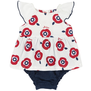 CHICCO bodysuit in white color with floral print.
