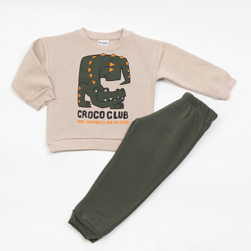 Σετ φόρμας TRAX σε μπεζ-λαδί χρώμα.