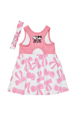 Φόρεμα SPRINT σε χρώμα λευκό με ασορτί κορδέλα μαλλιών.