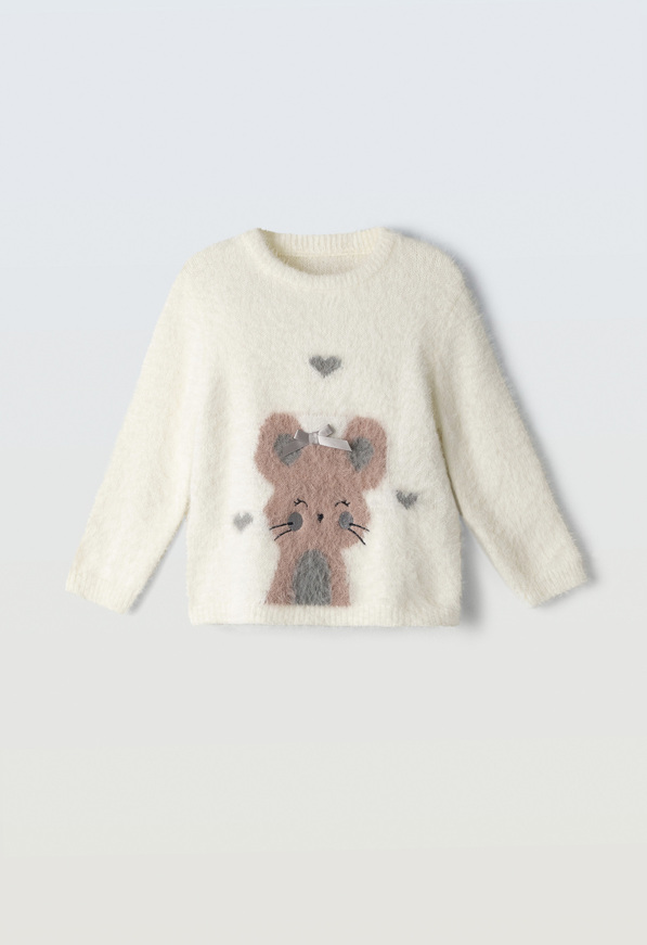 Πλεκτή μπλούζα ΕΒΙΤΑ σε εκρού χρώμα.