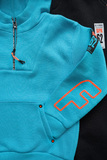 Set of SPRINT tracksuit in turquoise color with hood.