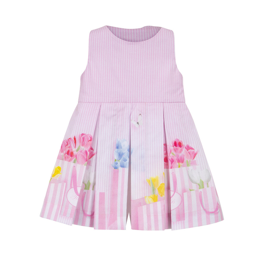 LAPIN HOUSE sleeveless dress in pink color with bows.