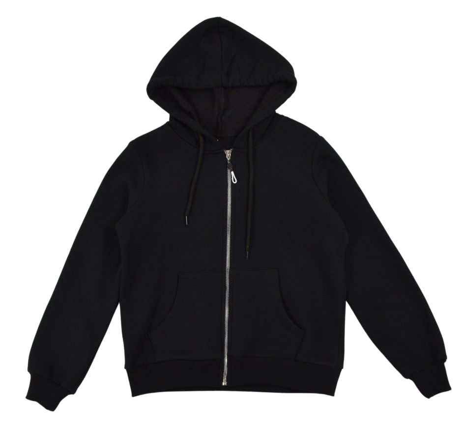 EBITA sweatshirt jacket in black color with hood.