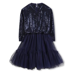 BILLIEBLUSH dress in dark blue with tulle and sequins.