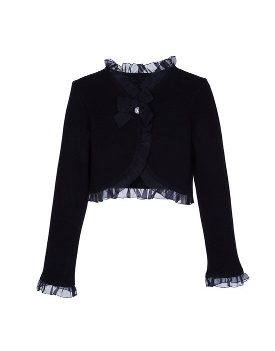 LAPIN HOUSE pique jacket with tulle trim in blue.
