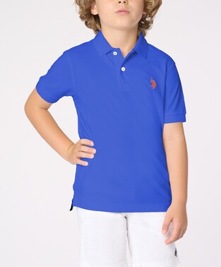 U.S. Polo pique polo shirt in royal blue.