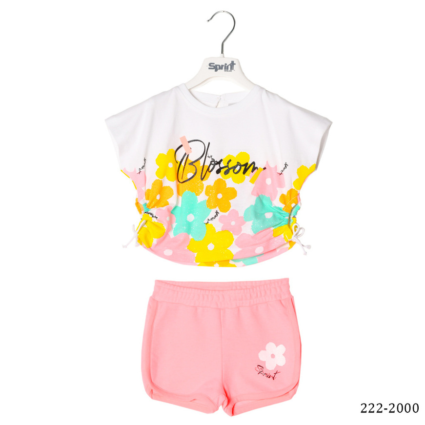 SPRINT shorts set, glitter top and pink shorts.