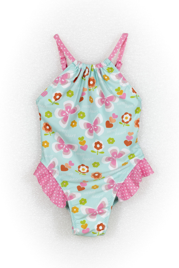 TORTUE one-piece swimsuit in verman color with butterfly print.