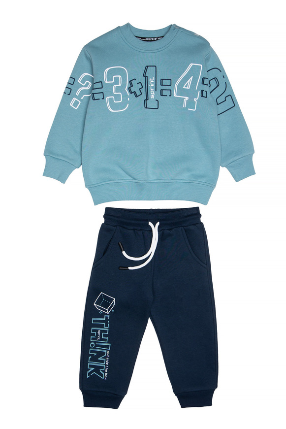 Σετ φόρμα SPRINT με στρογγυλή λαιμόκοψη σε βεραμάν-μπλε χρώμα.