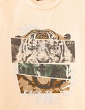 Μπλούζα IKKS σε χρώμα σομόν με τύπωμα τίγρης.