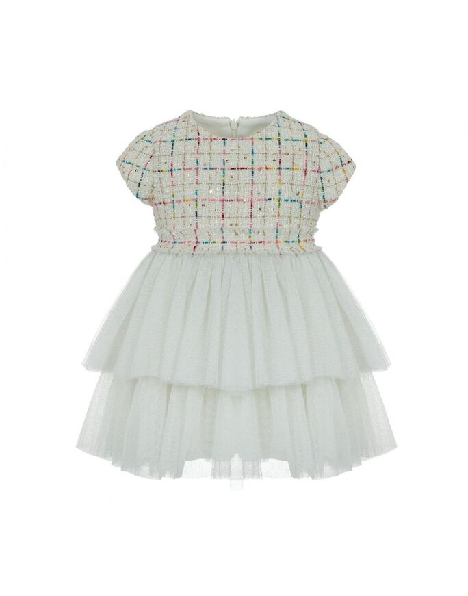 Φόρεμα LAPIN HOUSE σε εκρού χρώμα με τούλινο τελείωμα.