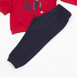TRAX tracksuit set in red with embossed tiger print.
