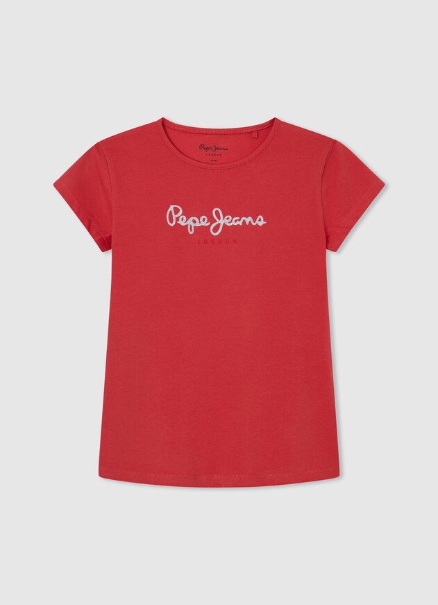 PEPE JEANS blouse in red color with glitter.