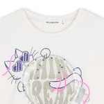 Μπλούζα BILLIEBLUSH σε εκρού χρώμα με ανάγλυφο τύπωμα.