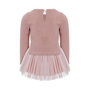 Lapin House dress in pink with tulle trim.