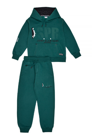 SPRINT tracksuit set in green with hood.
