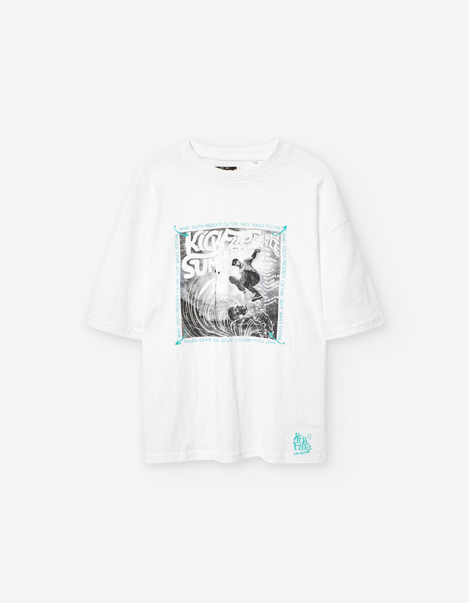 Βαμβακερό T-Shirt Losan σε λευκό χρώμα.