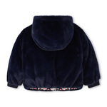 Μπουφάν-γουνάκι BILLIEBLUSH διπλής όψεως σε μπλε χρώμα με all over animal print.