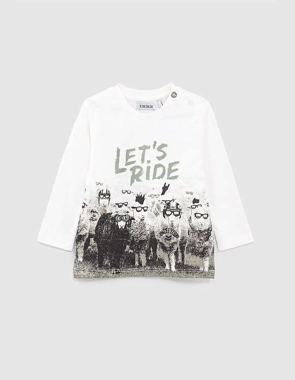 IKKS blouse made of organic cotton in white color with print.