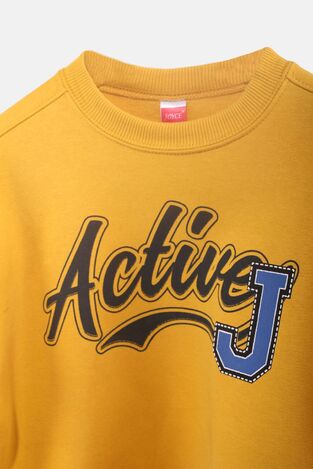 Σετ φόρμας JOYCE σε κίτρινο χρώμα με το λογότυπο "ACTIVE".
