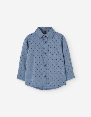 LOSAN shirt in blue color with all over airplane print.