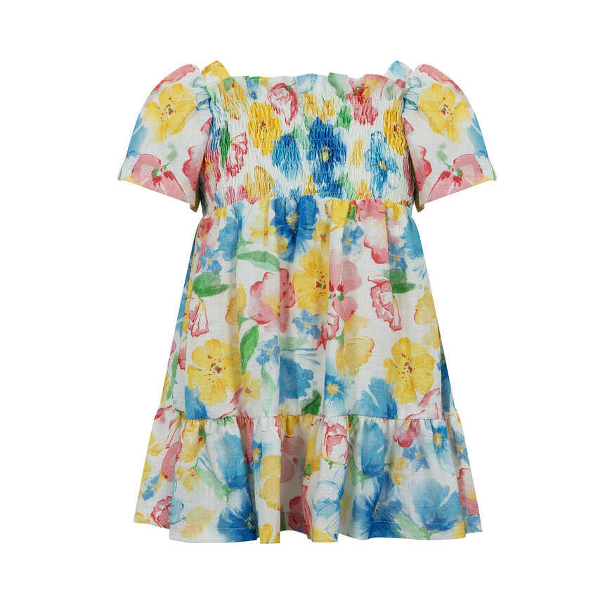 Φόρεμα λινό Lapin House με floral τύπωμα.