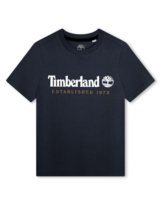 TIMBERLAND blouse in dark blue color with logo print.