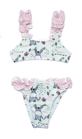 TORTUE bikini swimsuit in mint color with donkey print.
