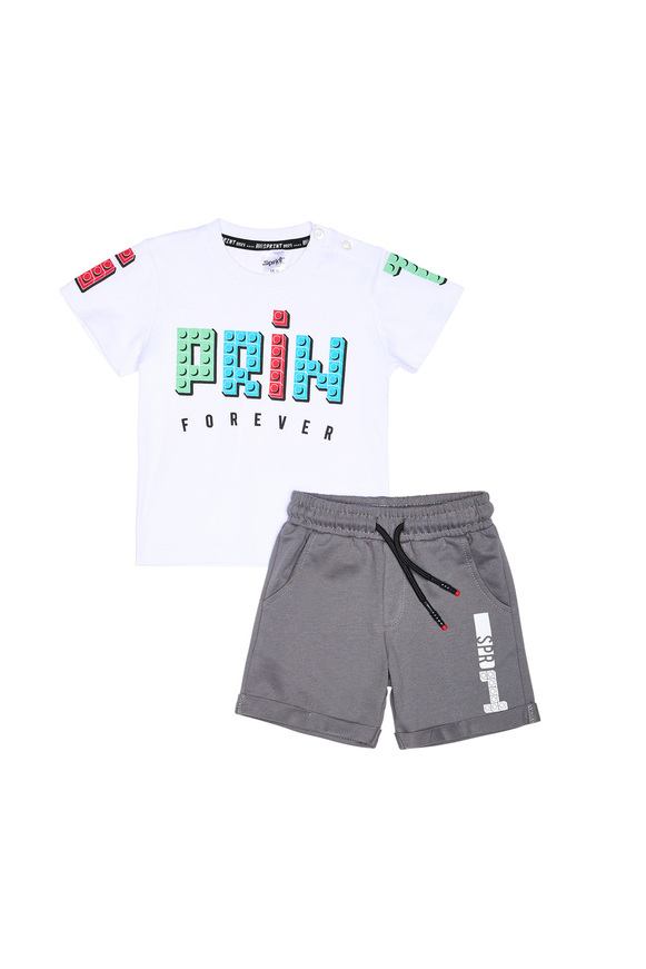 SPRINT shorts set in white with "SPRINT FOREVER" embossed logo.