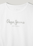 Μπλούζα PEPE JEANS σε λευκό χρώμα με γκλίτερ.