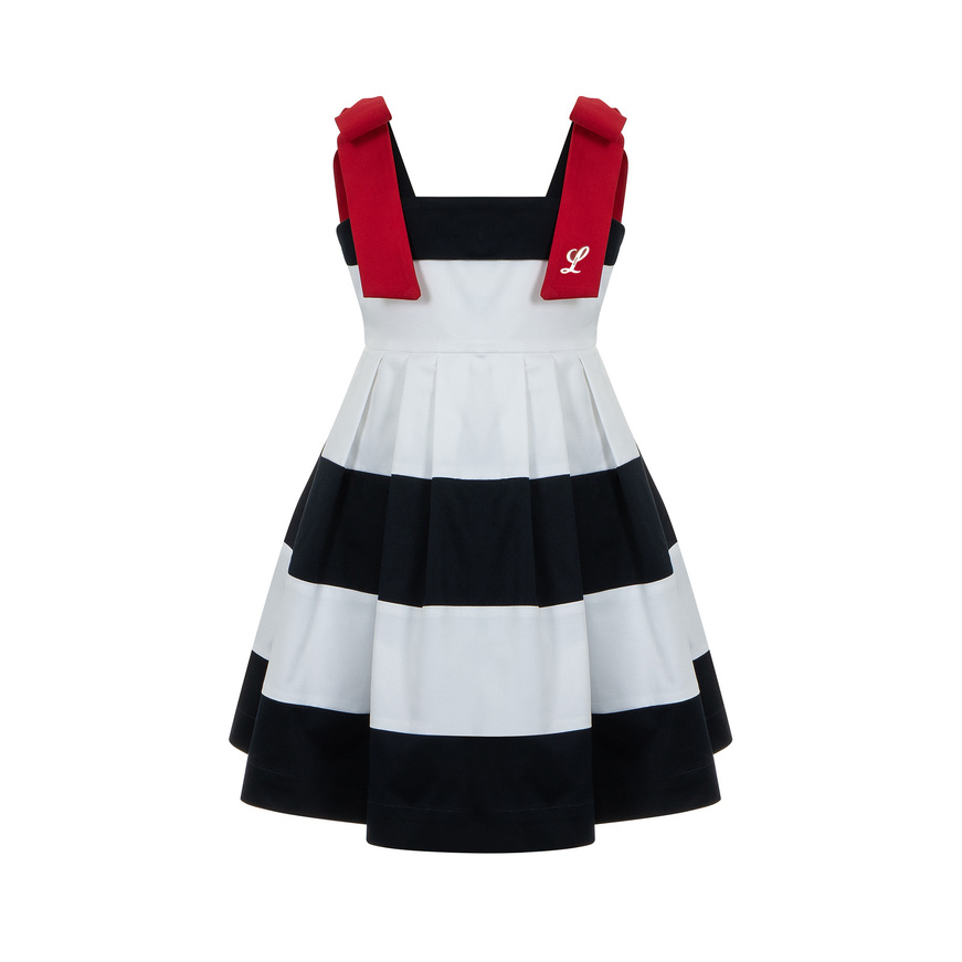 Φόρεμα Lapin House ριγέ σε χρώμα λευκό με μπλε.