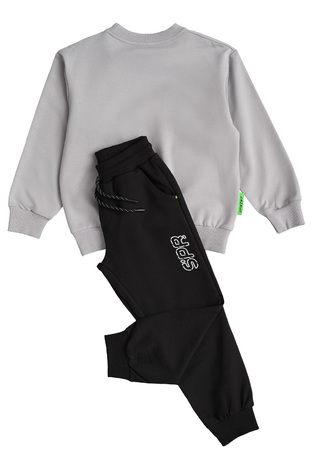 Seasonal set SPRINT tracksuit in gray color with embossed print.