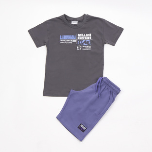 Σετ σορτς TRAX, μπλούζα με τύπωμα και σορτς σε χρώμα μπλε ραφ.