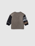 IKKS sweatshirt in gray color with print on the sleeves.