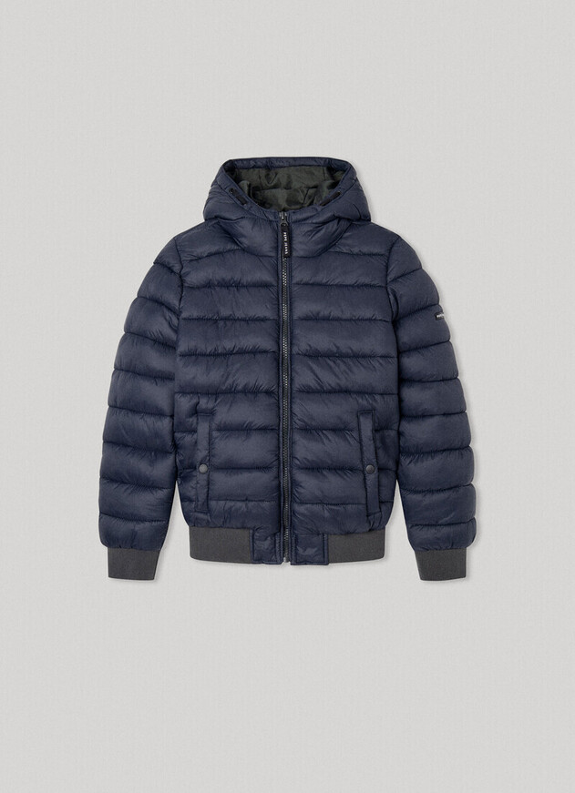 PEPE JEANS jacket in blue color with hood.