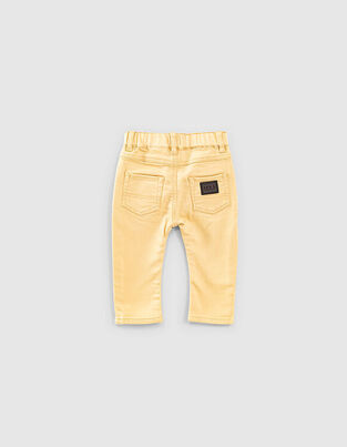 Παντελόνι τζην IKKS σε χρώμα κίτρινο με διακριτικό print.
