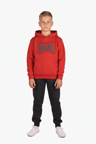 JOYCE tracksuit set in dark orange with charcoal.