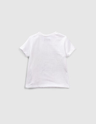 Μπλούζα βαμβακερή IKKS σε χρώμα λευκό με τύπωμα.
