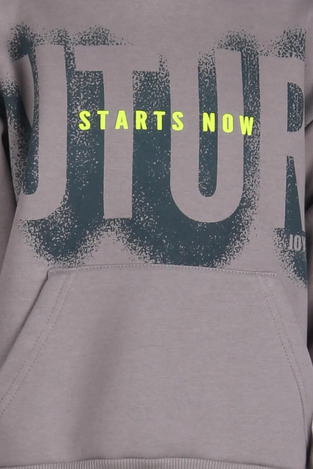 JOYCE tracksuit set in gray with green color.