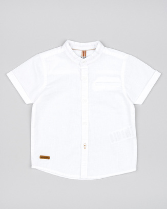 Πουκάμισο λινό LOSAN σε λευκό χρώμα.