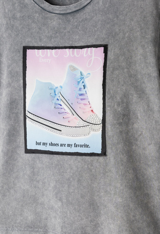 EVITA cotton capri leggings set in gray.