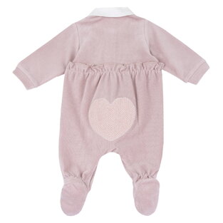 CHICCO velor bodysuit in pink color with rip pattern.