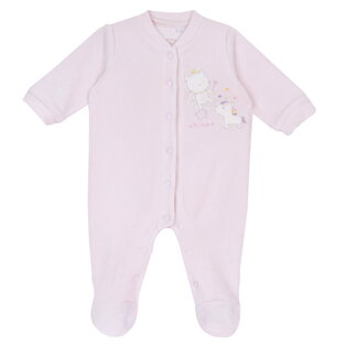 CHICCO velor bodysuit in pink.
