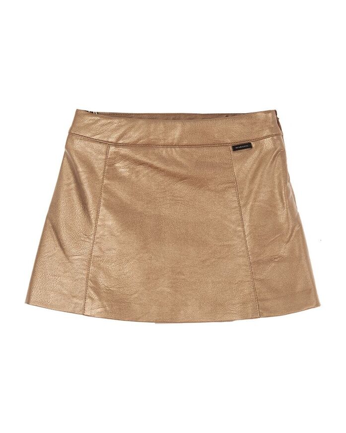 MARASIL skirt in elastic metallic leatherette.