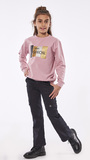 EBITA sweatshirt in pink with embossed glitter print.
